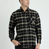 Black Long Sleeve Plaid Shacket Lumberjack Shirt