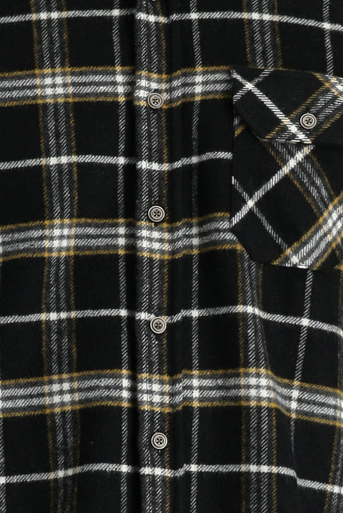 Black Long Sleeve Plaid Shacket Lumberjack Shirt