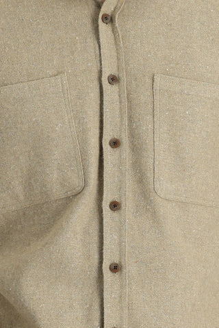  Orta Bej Uzun Kol Slim Fit Dar Kesim Oduncu Pamuklu Gömlek