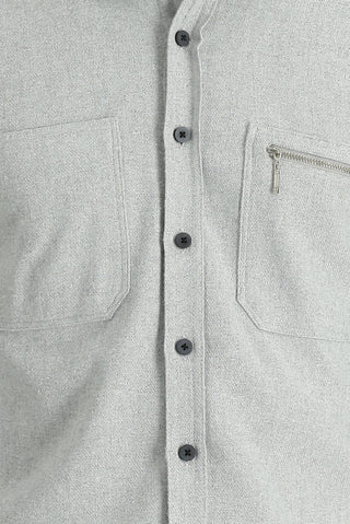  Orta Gri Uzun Kol Slim Fit Dar Kesim Oduncu Spor Pamuklu Gömlek