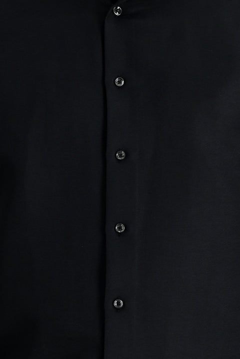 Siyah Uzun Kol Slim Fit Dar Kesim Klasik Gömlek