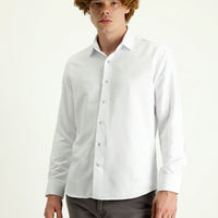 White Long Sleeve Slim Fit Classic Shirt