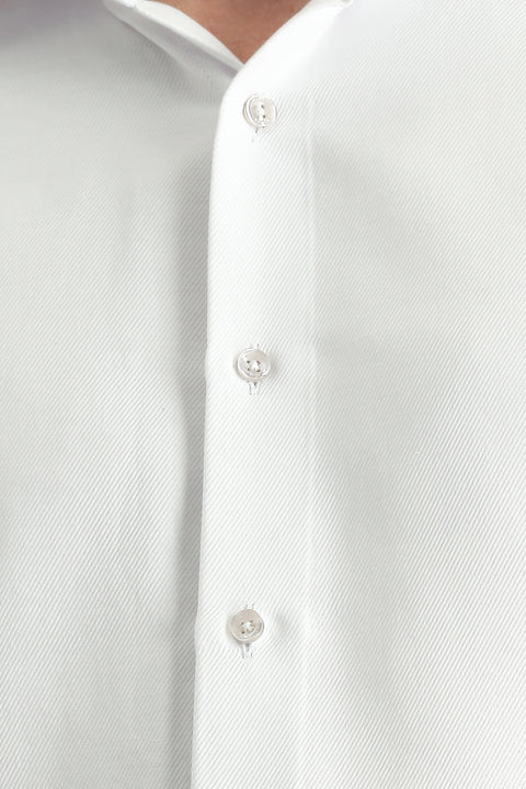 White Long Sleeve Slim Fit Classic Shirt