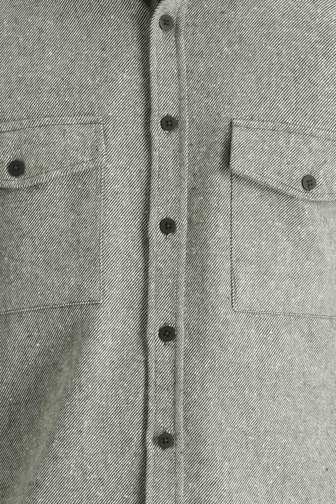Dark Green Long Sleeve Slim Fit Patterned Shacket Lumberjack Cotton Shirt