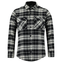 Black Long Sleeve Slim Fit Narrow Cut Plaid Lumberjack Shirt