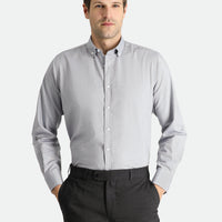 Medium Grey Long Sleeve Regular Fit Oxford Cotton Shirt