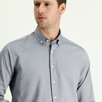 Medium Navy Long Sleeve Regular Fit Oxford Cotton Shirt
