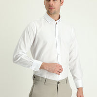 White Long Sleeve Regular Fit Oxford Cotton Shirt