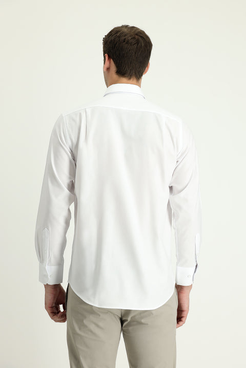 White Long Sleeve Regular Fit Oxford Cotton Shirt