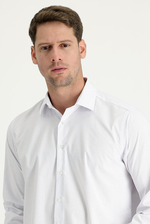 Blue Long Sleeve Regular Fit Striped Cotton Easy-Iron Shirt