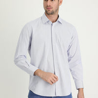 Medium Navy Long Sleeve Regular Fit Striped Cotton Easy-Iron Shirt
