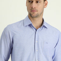 Medium Navy Long Sleeve Regular Fit Striped Cotton Easy-Iron Shirt