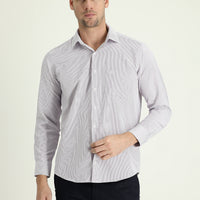Light Red Long Sleeve Classic Striped Cotton Easy-Iron Shirt