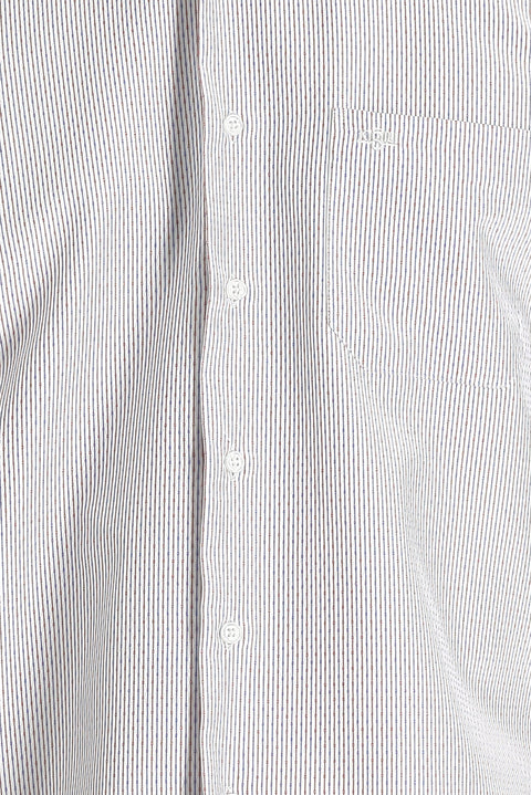 Light Red Long Sleeve Classic Striped Cotton Easy-Iron Shirt