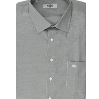 Black Long-Sleeve Classic Striped Easy-Iron Cotton Shirt