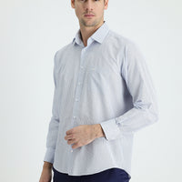 Medium Navy Long Sleeve Classic Plaid Cotton Shirt
