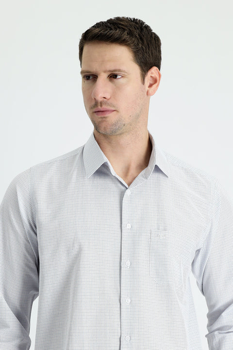 Medium Brown Long Sleeve Classic Plaid Cotton Shirt