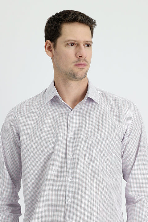 Dark Red Long Sleeve Classic Plaid Cotton Shirt