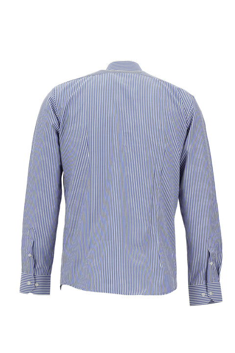Medium Navy Long Sleeve Slim Fit Classic Patterned Cotton Shirt