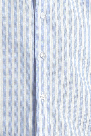  Koyu Mavi  Uzun Kol Slim Fit Dar Kesim Çizgili Pamuklu Kolay Ütülenebilir Gömlek