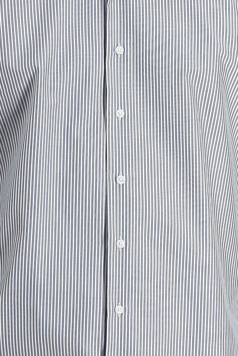 Medium Navy Long Sleeve Slim Fit Striped Cotton Easy-Iron Shirt
