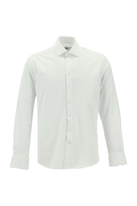 Beyaz Uzun Kol Slim Fit Dar Kesim Klasik Pamuklu Gömlek