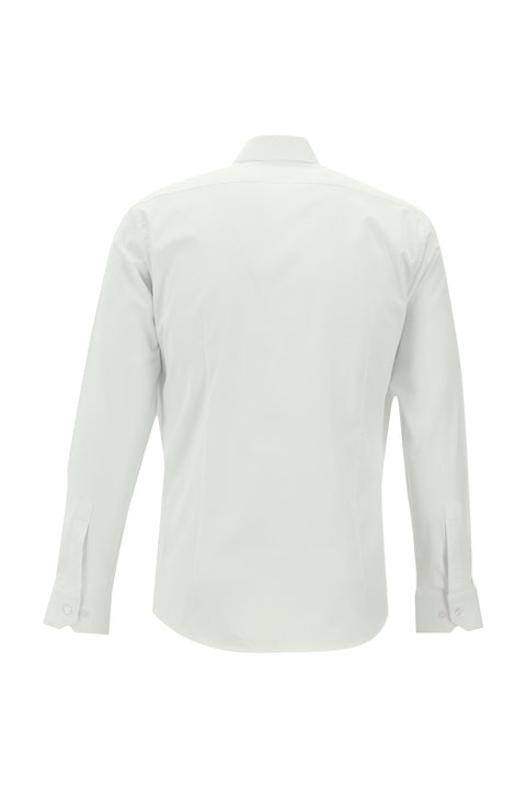 Beyaz Uzun Kol Slim Fit Dar Kesim Klasik Pamuklu Gömlek