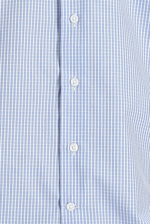 Blue Long Sleeve Slim Fit Narrow Cut Plaid Cotton Easy Iron Shirt