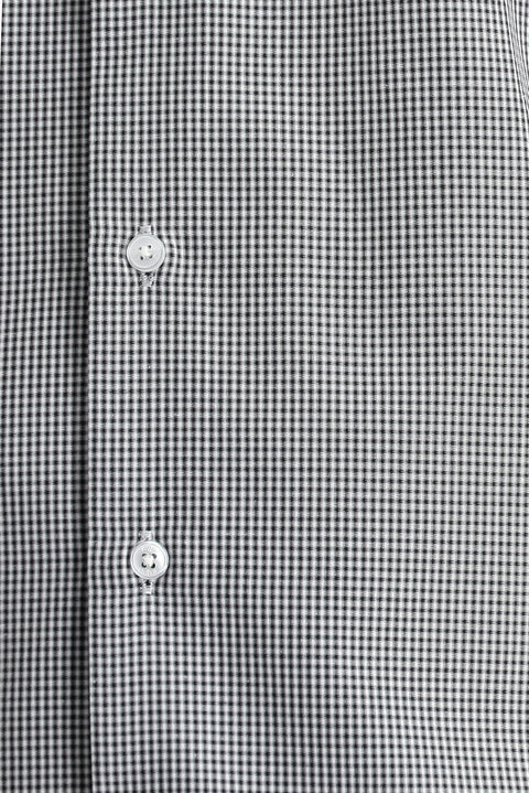 Black Long Sleeve Slim Fit Patterned Cotton Shirt, Easy Iron