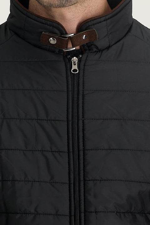 Black Super Slim Fit Extra Narrow Cut Quilted Sport Jacket