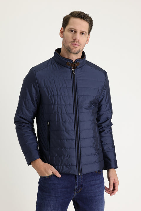 Medium Navy Super Slim Fit Extra Narrow Cut Quilted Sport Jacket