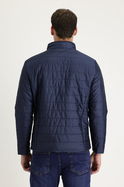 Medium Navy Super Slim Fit Extra Narrow Cut Quilted Sport Jacket