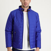 Dark Blue Super Slim Fit Extra Narrow Cut Quilted Sport Jacket