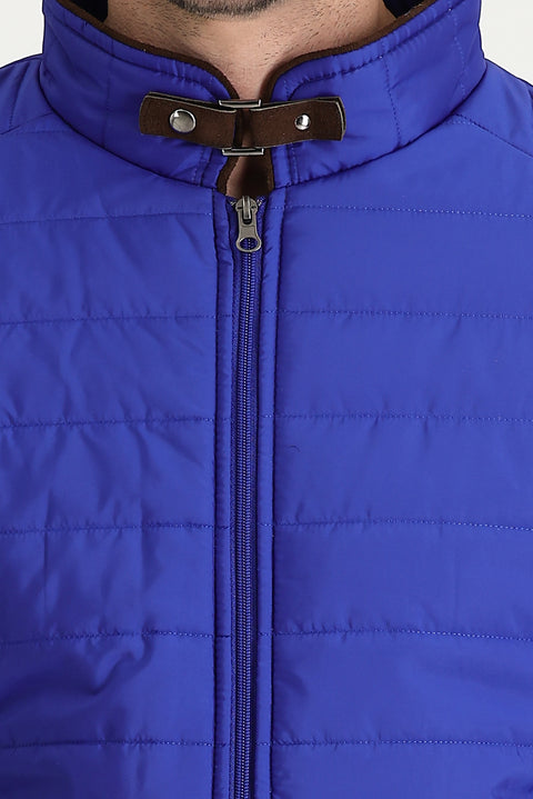 Dark Blue Super Slim Fit Extra Narrow Cut Quilted Sport Jacket