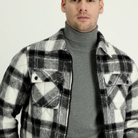 Medium Grey Slim Fit Plaid Sport Jacket