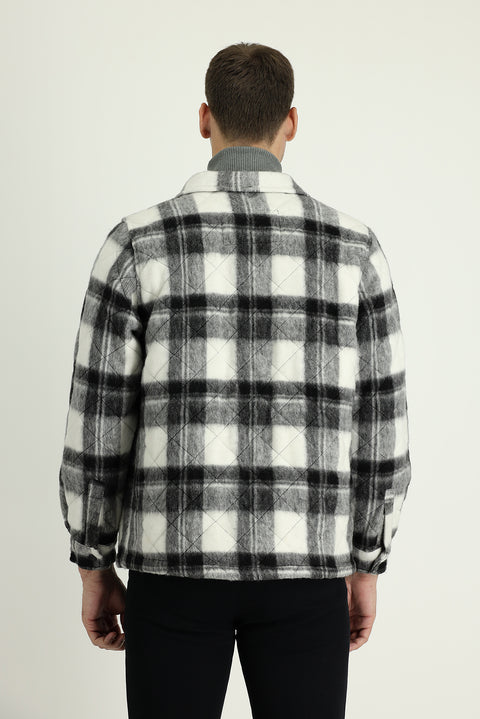 Medium Grey Slim Fit Plaid Sport Jacket