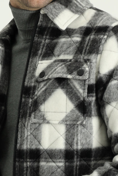 Medium Grey Slim Fit Plaid Sport Jacket