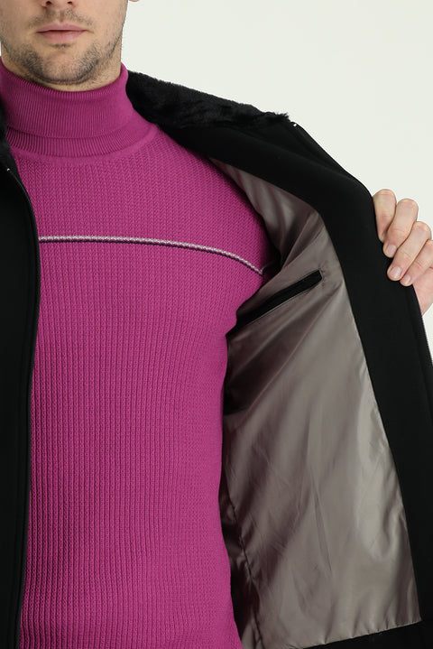 Black Fur Collar Sport Jacket