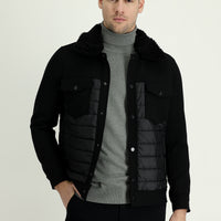 Black Fur Collar Quilted Sport Jacket