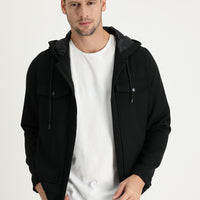 Black Hooded Sport Jacket