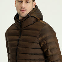 Tarçın  Slim Fit Dar Kesim Kapüşonlu Kapitone Spor Mont
