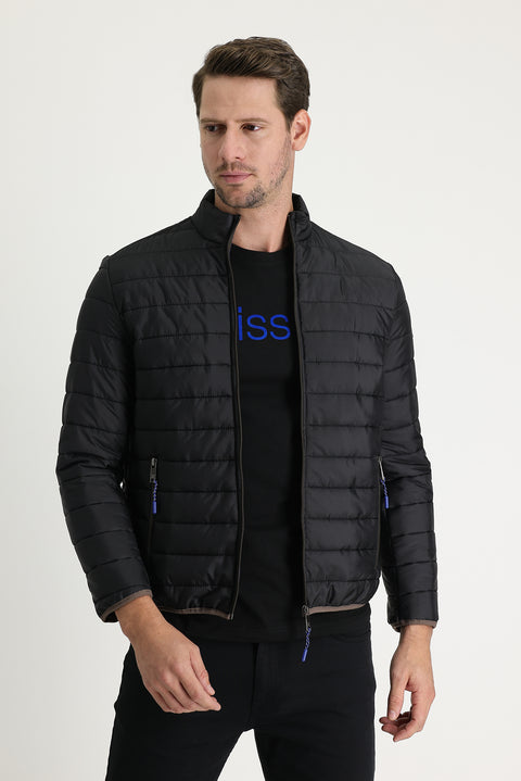 Black Quilted Sport Jacket