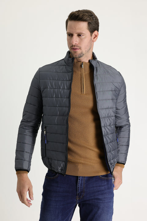 Medium Gray Quilted Sport Jacket