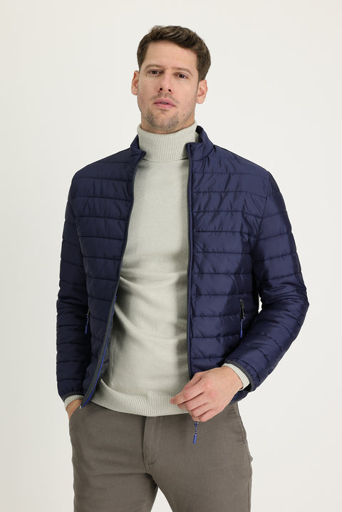 Dark Navy Quilted Sport Jacket