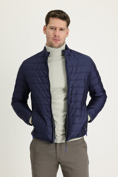 Dark Navy Quilted Sport Jacket