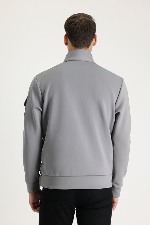Medium Grey Quilted Sport Jacket