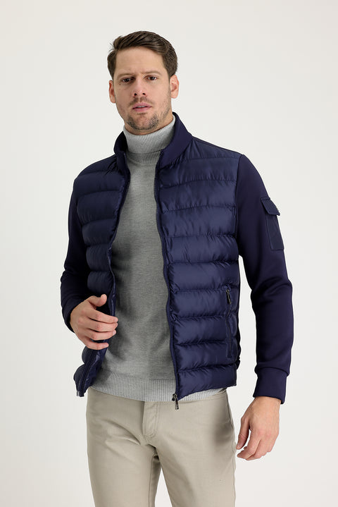 Light Navy Quilted Sport Jacket