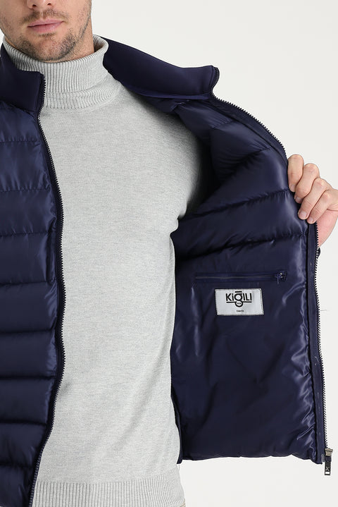 Light Navy Quilted Sport Jacket