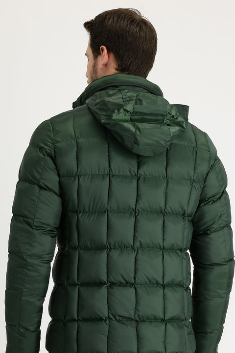 Orta Haki Slim Fit Dar Kesim Spor Mont
