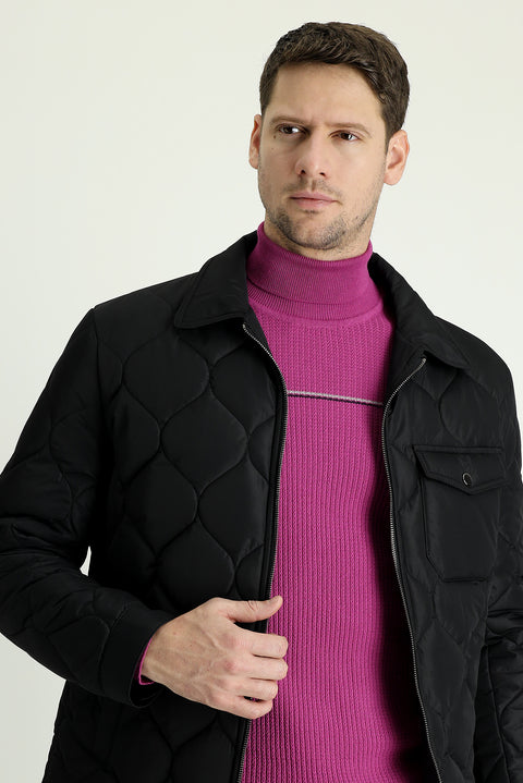 Black Quilted Sport Jacket